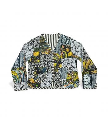 Cotton Patchwork Kantha Stiches Quilted Vintage Jacket R25941
