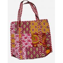 Cotton Patchwork Kantha Stiches Quilted Shopping Bag R25943