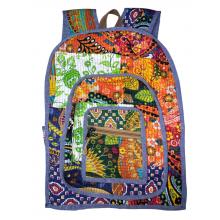 Cotton Patchwork Kantha Stiches Quilted  Backpack R25944