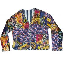 Cotton Patchwork Kantha Stiches Quilted Jacket R25945