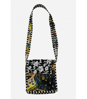 Cotton Patchwork Kantha Stiches Quilted Mini Bag R25960