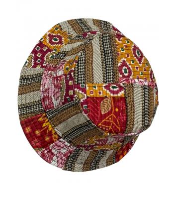 Cotton Patchwork Kantha Stiches Quilted Sun Bucket Hat R25963