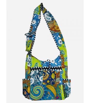 Cotton Patchwork Kantha Stiches Quilted Hobo Bag R25974