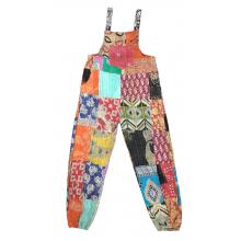 Cotton Multi Patchwork Bottom Closer Kantha Overall Jumpsuit R26000