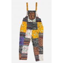 Cotton Patch work Elastic Back Tie Overall Jumpsuit R26003