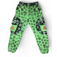 Cotton Multi Green Patch Pocket Celtic Star Yoga Pant R26013