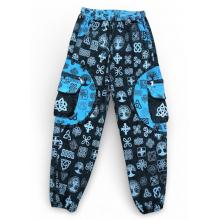 Cotton Multi Blue Patch pocket Celtic Star Yoga Pant R26014