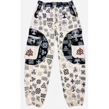 Cotton White  Patch  B/W pocket Celtic Star Yoga Pant R26017
