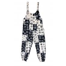 Cotton Black and White Multi Celtic Overall Jumpsuit R26020