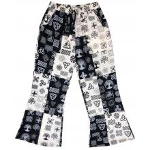 Cotton Black and white Celtic wide leg Yoga pant R26022