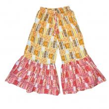 Cotton Multi Color Patchwork Print Wide Leg Palazzo Pant R26059