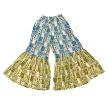 Cotton Multi Color Patchwork Print Wide Leg Palazzo Pant R26060