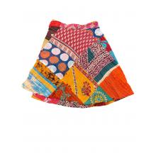 Cotton Multi Color knee length  vintage  kantha  Warp around Skirt R26103
