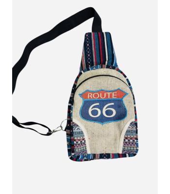 Cotton/Hemp Route 66 Crossbody Backpack  RIB24964R