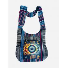 Cotton B/W Side Pocket Multi Color Galaxy Sun Moon Bag RIB25724