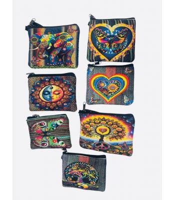 Cotton  Multi Color Nature of Earth Coin Bag RIB25734