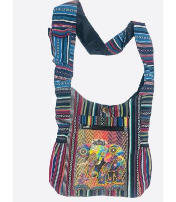 Cotton Multi Color Patchwork Side Pocket King Elephant Bag RIB25735