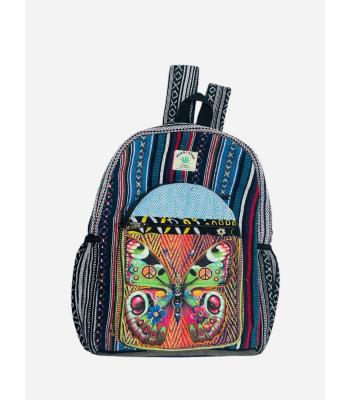 Cotton Multi Color Patch Himalaya Butterfly Backpack RIB25736 