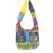 Cotton Razor Cut Two Pocket Celtic Tree of life Cross Bag RIB25748
