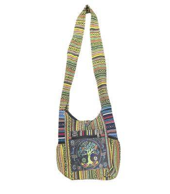 Cotton Gold Multi Side Pocket Celtic Artwork Tree of Life Bag RIB25758 