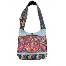 Cotton Multi Color Flower Artwork Peace Bag RIB25823