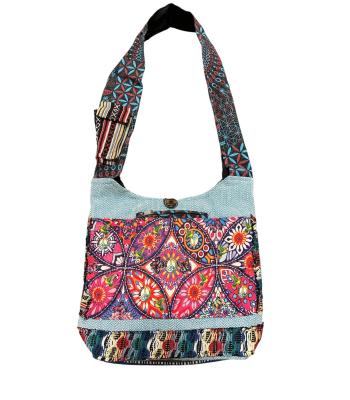 Cotton Multi Color Flower Artwork Peace Bag RIB25823