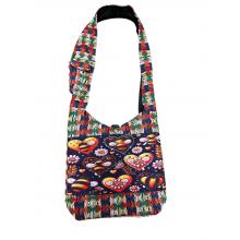 Cotton Rainbow Thread Patchwork Bee on Heart Om Bag RIB25825