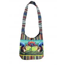 Cotton Multi Color Lotus with Squirrel Mini File Bag RIB25840