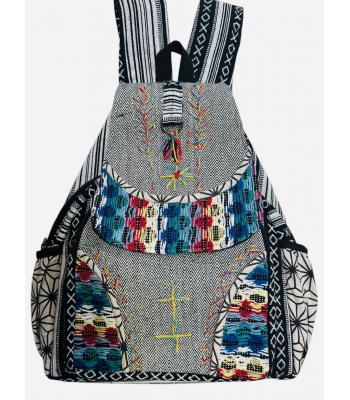 Cotton Multi Color X Stich Embroidery Himalaya Backpack RIB25870