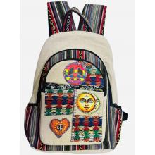 Cotton Multi Color Peace Heart Sun Moon Backpack RIB25873