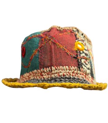 Cotton Patchwork Bucket Hat RIB587 