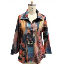 Women Red Multi Suede Cali Jacket RK25623