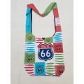 Cotton Multi Razor Patchwork Route 66 Bag RT93