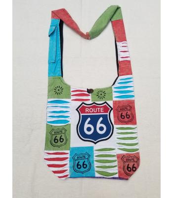 Cotton Multi Razor Patchwork Route 66 Bag RT93