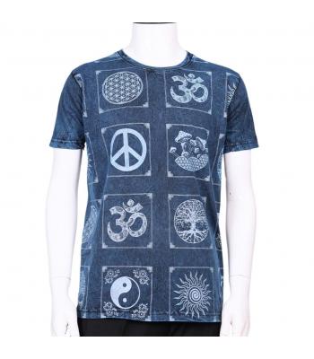 Cotton Stonewash Multi Spiritual Symbol  T shirts S105