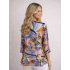 3/4 Slv Purple Multi Round Neck Art Top KBS25006