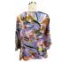 3/4 Slv Purple Multi Round Neck Art Top KBS25006