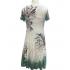 Floral Burnout Teal Hlaf Slv Dress KS25017