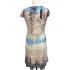 Purple V Neck Hlaf Slv Dress KS25019
