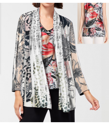 Burnout Cardigan Twin Set KV25069