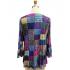 Purple Multi Patch Print Round Neck Layers Bell SLV Top KX25022