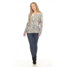 Women's Marble Abstract Long Slv Top KZ24826
