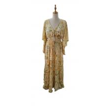 Bohemian Vintage 3/4 Bell Sleeve  Floral Maxi Dress RSD27