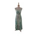 Bohemian Vintage Spaghetti Straps Teal Maxi Dress RSD31