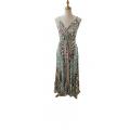 Bohemian Vintage Spaghetti Straps Coffee  Maxi Dress RSD32