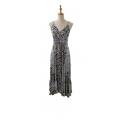 Bohemian Vintage Spaghetti Straps Brown floral   Maxi Dress RSD33