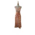 Bohemian Vintage Spaghetti Straps Orange floral   Maxi Dress RSD34