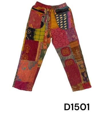 Cotton Multi Color Patchwork handmade Kantha Festival Pant D1501
