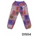 Cotton Multi Purple Patchwork Block Print Sedona Pants D1554
