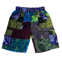 Cotton Patchwork Green Multi Galaxy Short DT261461